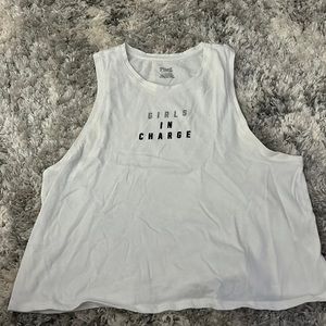 PINK white, loose fit tank top